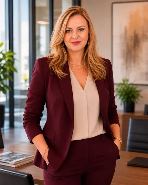 Andrea Florescu standing confidently in a boardroom setting — representing fractional COO leadership and senior-level operations strategy for Seattle-area businesses