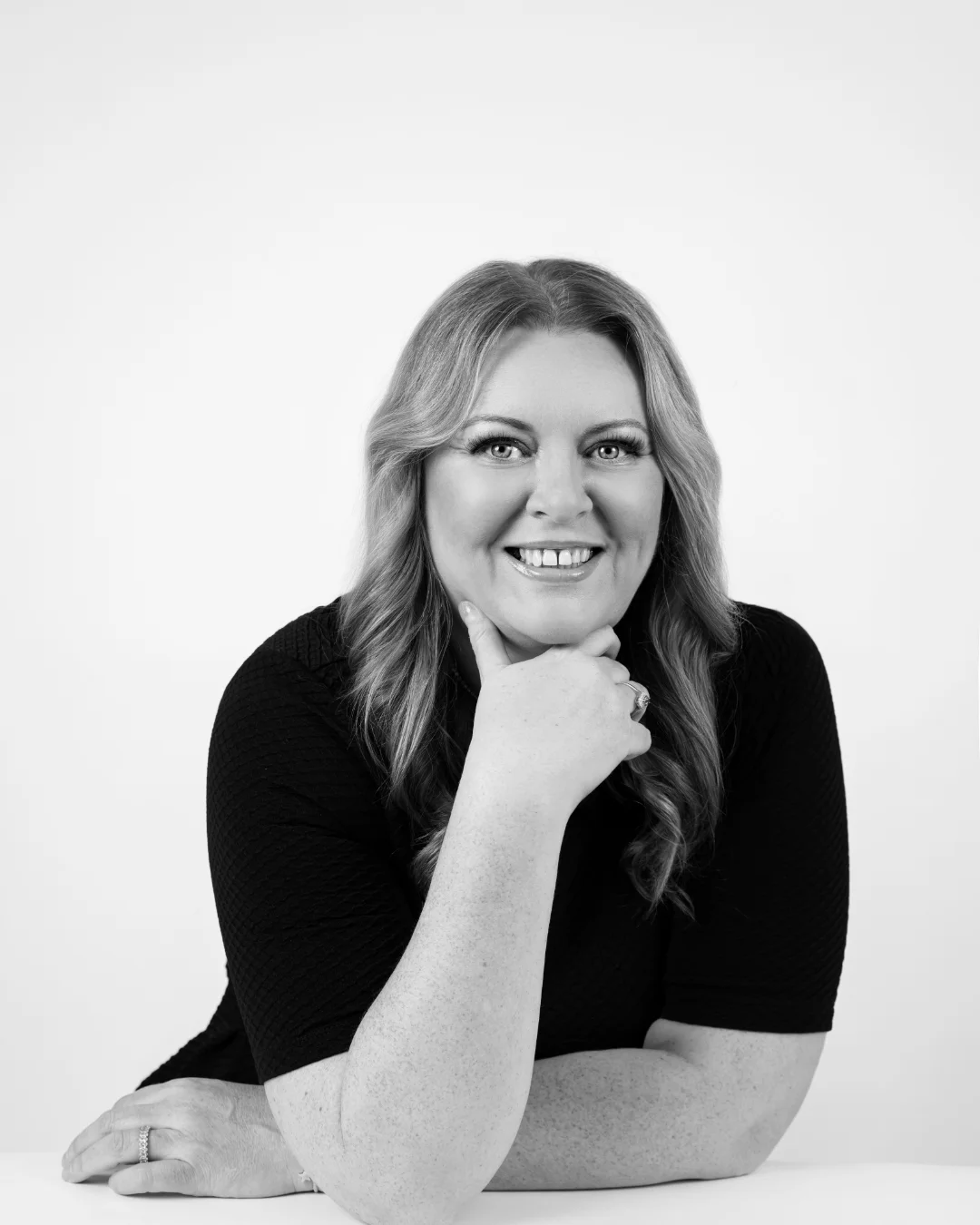 Andrea Florescu, editorial black and white portrait — speaker and advisor